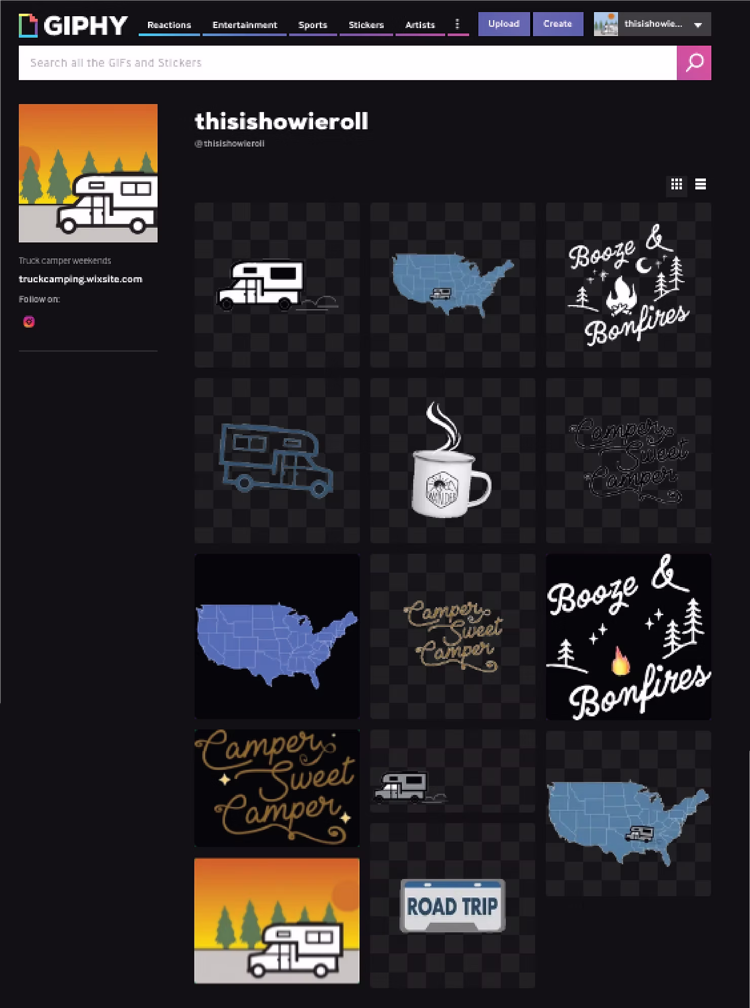 Camping gifs for social media