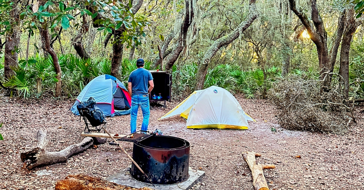 Tent camping on Cumberland Island