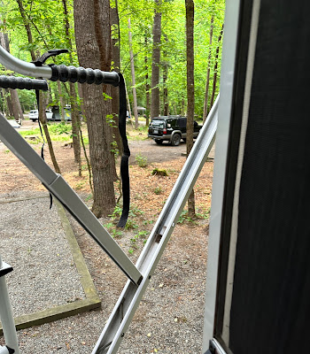 View out of the camper window